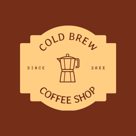 Ontwerpsjabloon van Logo 1080x1080px van Cold Brew Coffee Shop Promotion In Brown