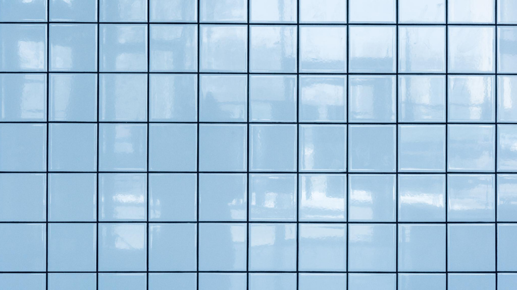 Designvorlage Light blue tile Wall für Zoom Background
