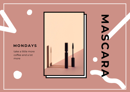 Proposal of New Series of Mascaras on Pink Postcard Design Template