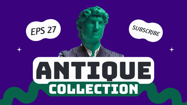 Presentation of  Antique Collection Youtube Thumbnail – шаблон для дизайну