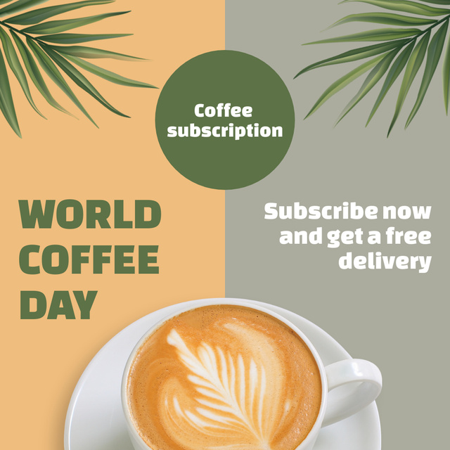 World Coffee Day Giveaway Instagram Πρότυπο σχεδίασης