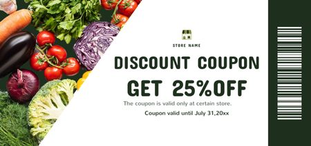 Platilla de diseño Fresh Various Veggies With Discount In Grocery Coupon Din Large