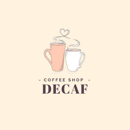 Platilla de diseño Cafe Ad with Two Cups of Coffee Logo