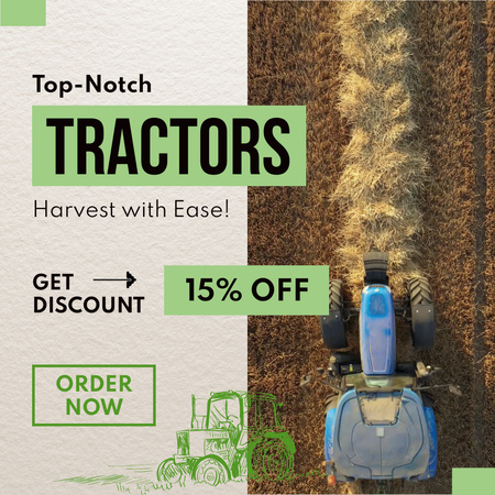Best Tractors For Farming Offer With Discount Animated Post Design Template