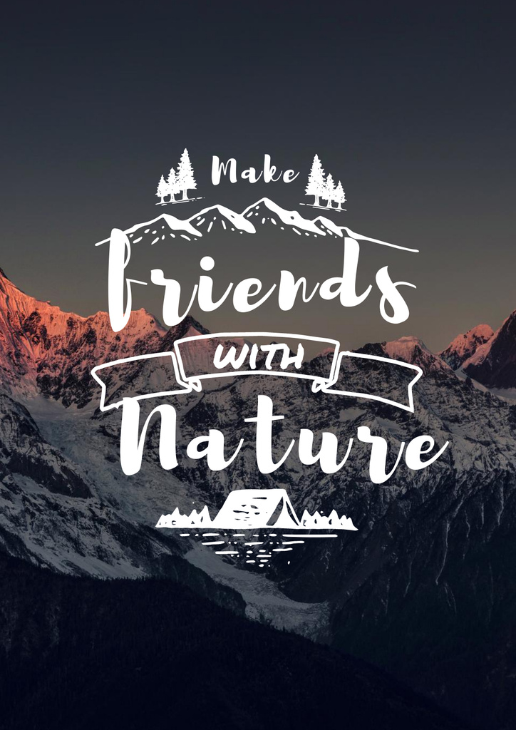 Ontwerpsjabloon van Poster van Make friends with Nature