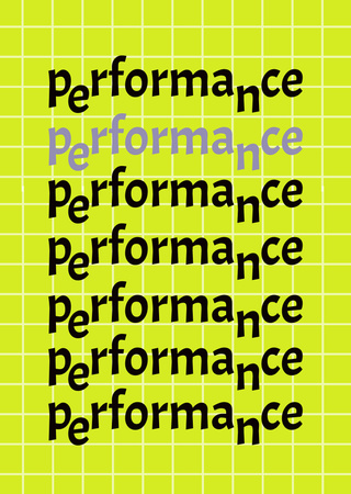 Ontwerpsjabloon van Flyer A6 van Performance Show-aankondiging op rasterpatroon