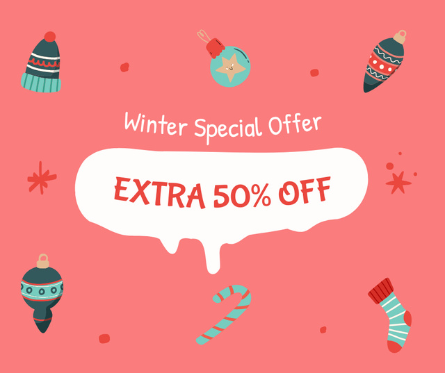 Winter Special Offer Announcement Facebookデザインテンプレート