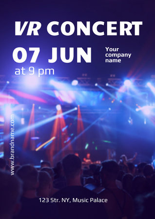 Virtual Concert Announcement Poster Design Template