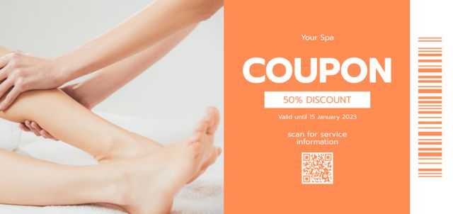 Foot Reflexology Massage Offer with Discount Coupon Din Large Design Template