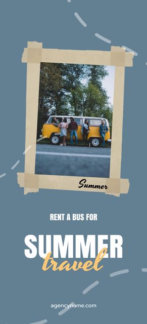 Bus Summer Tour Ad Flyer 3.75x8.25in Tasarım Şablonu
