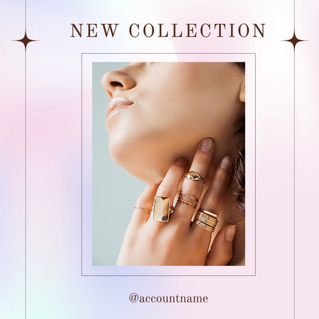 Jewelry Offer with Rings Instagram Design Template