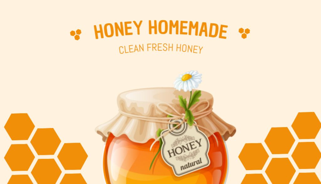 Ontwerpsjabloon van Business Card US van Homemade Honey Retail Discount Program on Yellow