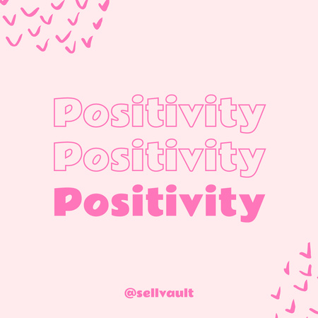 Designvorlage Inspiration für Positivität auf rosa Hintergrund für Instagram