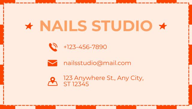 Nail Studio Offer with Female Hand Business Card US Design Template