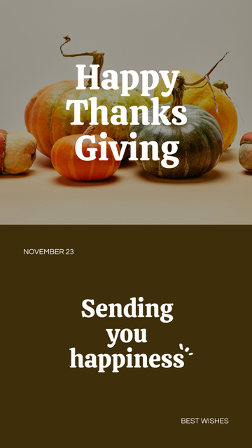 Lovely Pumpkins And Warm Thanksgiving Congrats Instagram Video Story Design Template