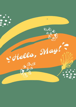 Modèle de visuel May Day Celebration Announcement on Abstract Layout - Postcard 5x7in Vertical
