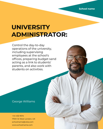 University Administrator Services Offer Poster 16x20in Design Template