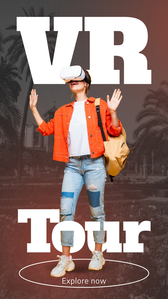 Template di design New Virtual Reality Instagram Story