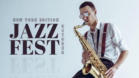 Plantilla de diseño de Anuncio del Festival de Jazz FB event cover 