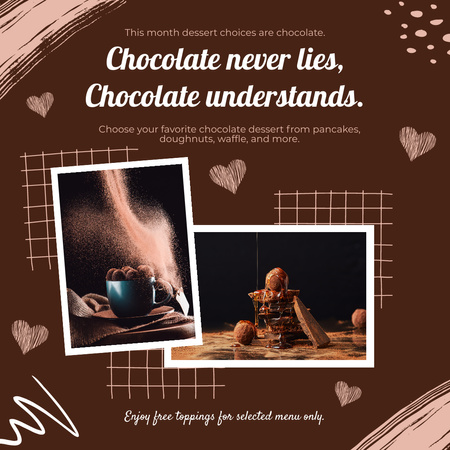 Offer Best Desserts with Chocolate Instagram Design Template