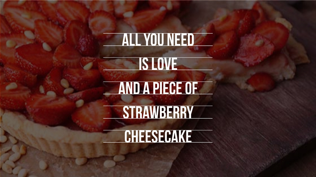 Delicious Strawberry Cheesecake Title 1680x945px Design Template