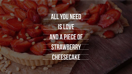 Delicious Strawberry Cheesecake Title 1680x945px Design Template