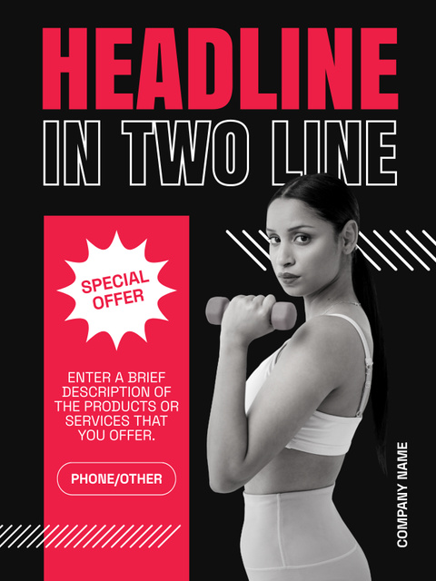 Template di design Special Training Offer with Serious Young Woman Poster US