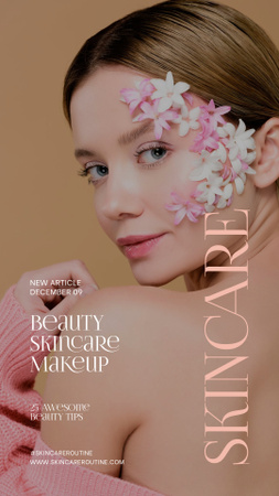 Skincare Beauty and Makeup Cosmetics Promotion Instagram Story Šablona návrhu
