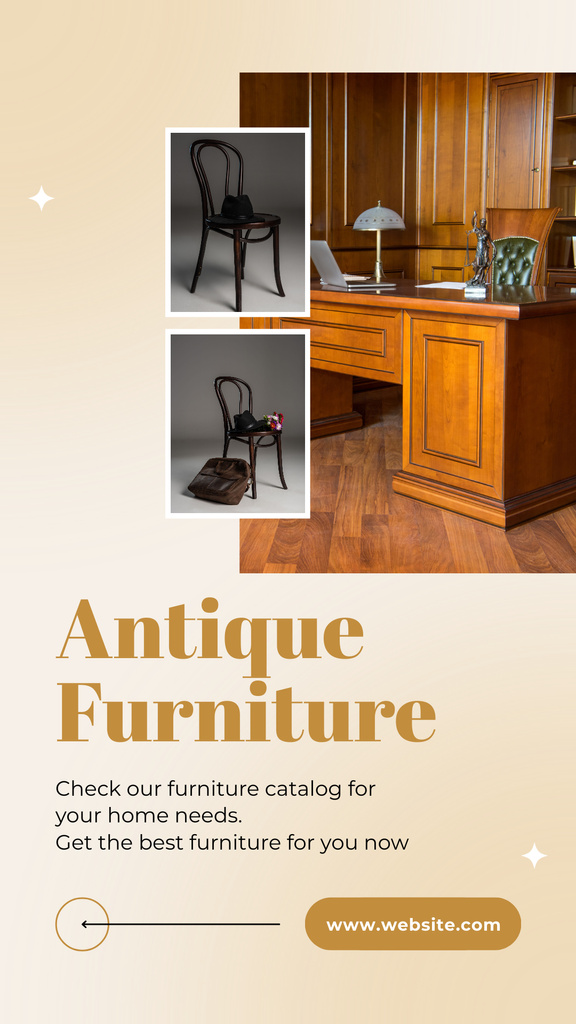 Top-notch Collectible Furniture Catalog From Antique Store Instagram Story – шаблон для дизайну