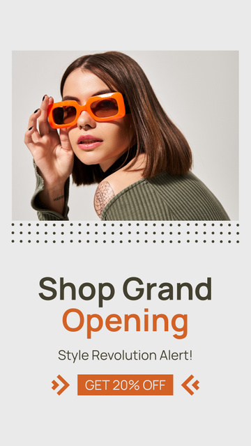 Ontwerpsjabloon van Instagram Story van Famous Accessories Shop Grand Opening Event With Discounts