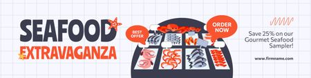 Special Offer of Seafood with Sushi Twitter Design Template