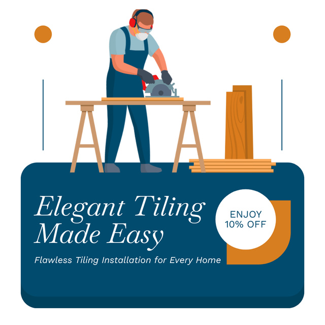 Elegant Tiling Installation Service With Discount Animated Post Design Template