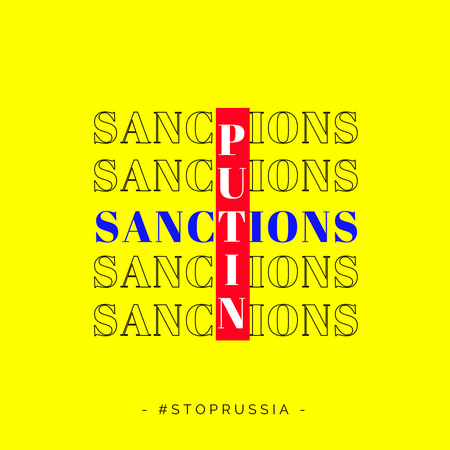 Chamada para impor sanções contra a Rússia devido à guerra na Ucrânia Instagram Modelo de Design