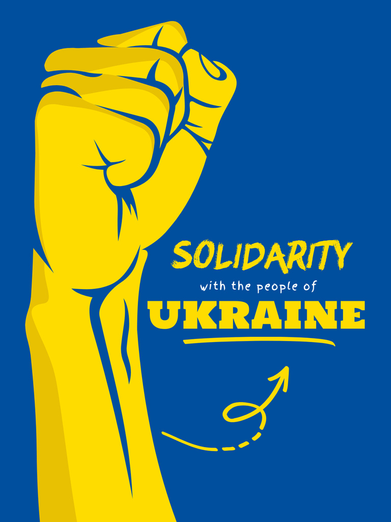 Solidarity with People of Ukraine Poster US Design Template