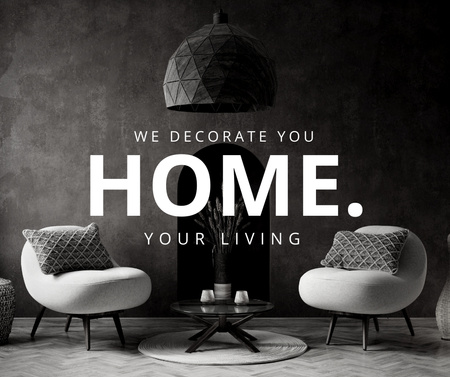 Furniture Offer with Gorgeous Home Interior Facebook tervezősablon