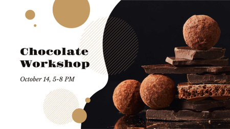 Ontwerpsjabloon van FB event cover van Dark sweet Chocolate workshop