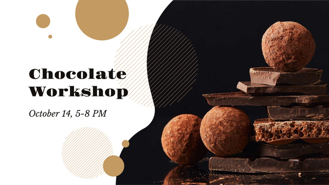 Dark sweet Chocolate workshop FB event cover Šablona návrhu