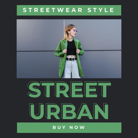Street Urban Style Clothes Ad  Instagram Tasarım Şablonu