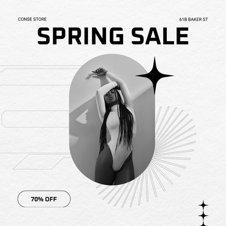 Ontwerpsjabloon van Instagram van voorjaar fashion sale aankondiging