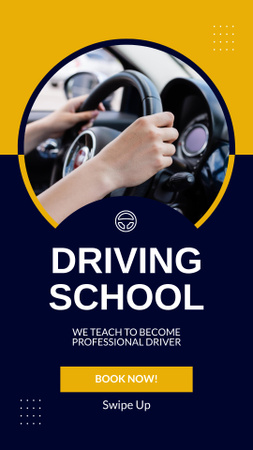 Platilla de diseño Specialized Driving School Classes With Booking Instagram Story
