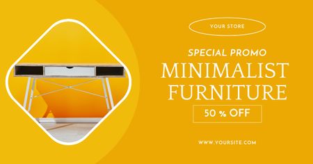 Minimalist Furniture Bright Yellow Facebook AD Design Template