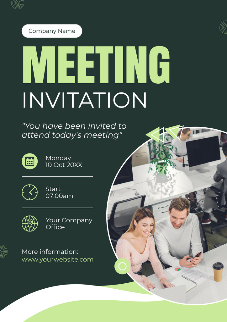 Business Workshop Invitation Layout with Photo Poster Modelo de Design