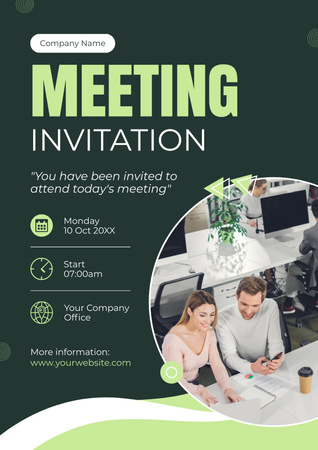 Business Workshop Invitation Layout with Photo Poster Design Template