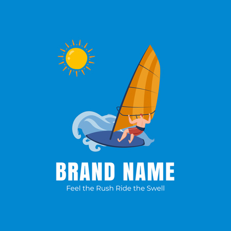 Aktív turizmus és szörfözés Animated Logo tervezősablon
