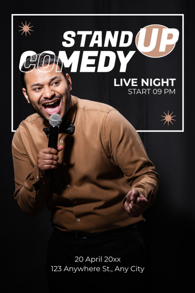 Standup Show with Cheerful Man Tumblr Design Template