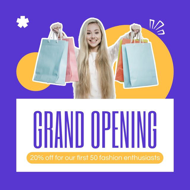 Platilla de diseño Awesome Clothes Store Grand Opening With Discounts Instagram AD