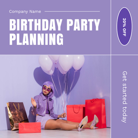 Template di design Organizzare una festa di compleanno indimenticabile Social media
