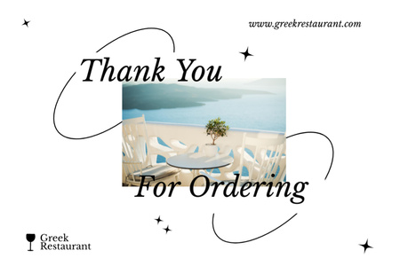 Gratitude from Greek Restaurant Postcard 4x6in Design Template