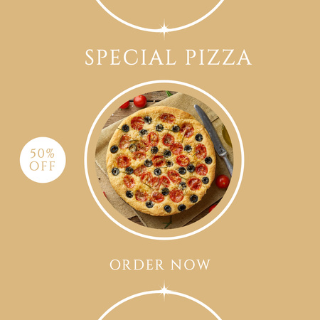 Ontwerpsjabloon van Instagram van Special Offer of Delicious Pizza