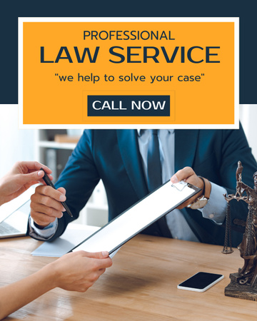 Professzionális jogi szolgáltatások hirdetése Instagram Post Vertical tervezősablon